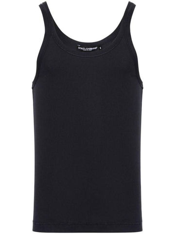 fine ribbed cotton tank top G8PA8TFU7AV - DOLCE&GABBANA - BALAAN 1