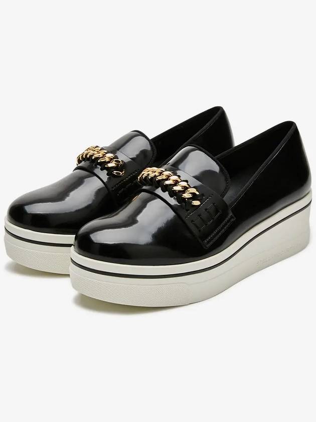 gold bold chain platform loafers black - STELLA MCCARTNEY - BALAAN 3