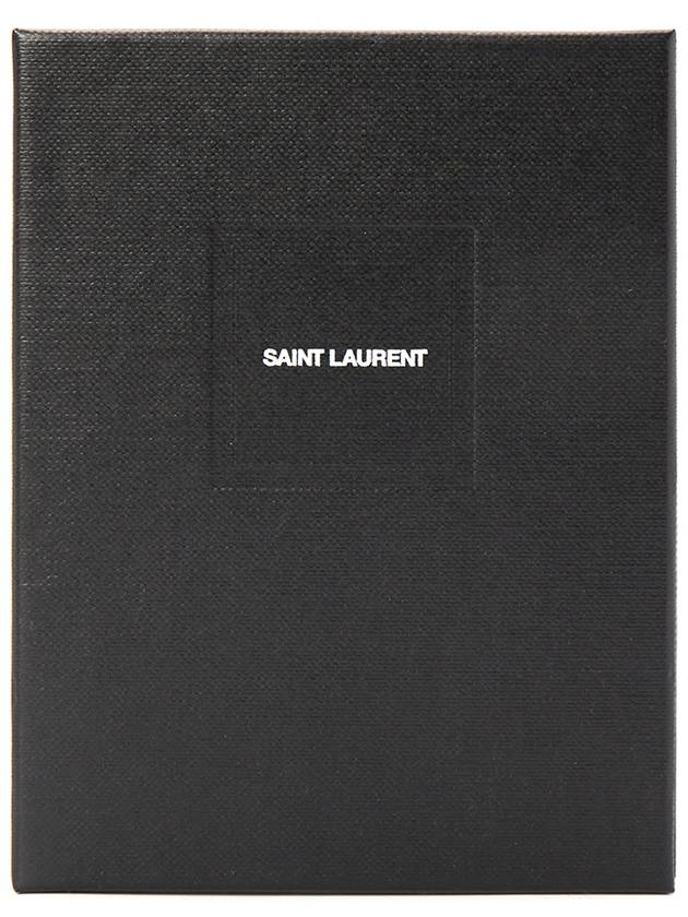 Cassandre Debossed Logo Leather Card Wallet Beige - SAINT LAURENT - BALAAN 8