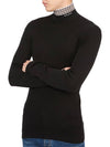 Logo Slim Fit Turtleneck Black - PRADA - BALAAN 6