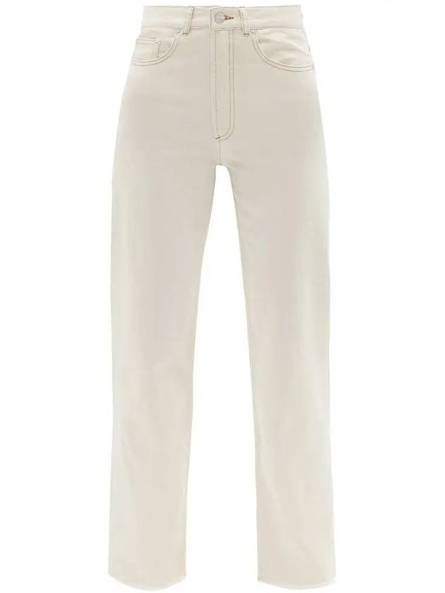 Women's Iron Cotton Straight Pants Ivory - A.P.C. - BALAAN.