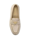 Triangle Logo Suede Leather Loafer Desert Beige - PRADA - BALAAN 2