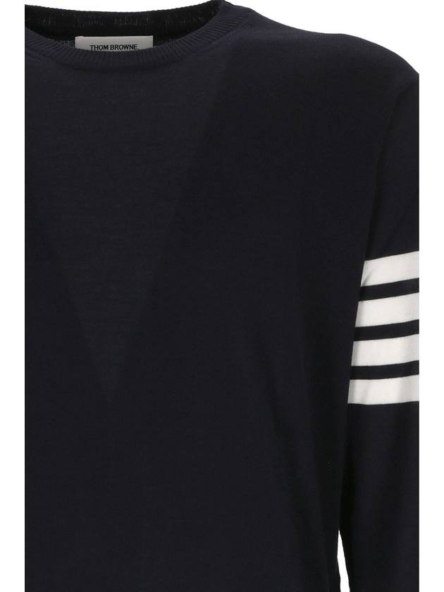 4 Bar Stripe Classic Wool Knit Top Navy - THOM BROWNE - BALAAN 3