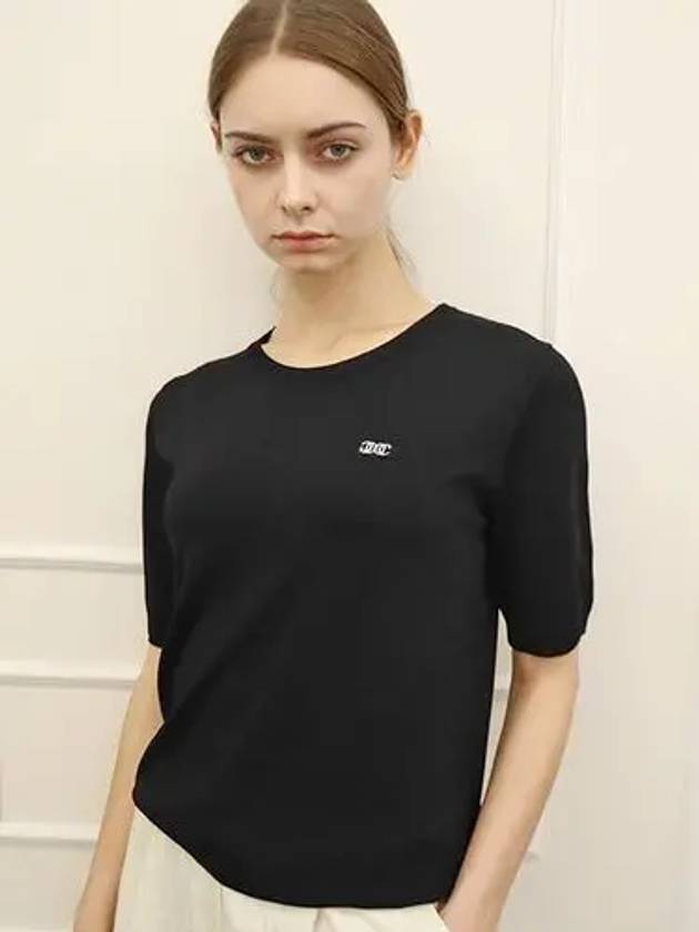 Cool Short Sleeve Knit Top Black - DAMAGE MNEMONIC - BALAAN 2