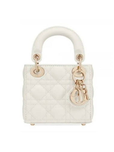 Micro Lady Cannage Lambskin Mini Bag Latte - DIOR - BALAAN 1