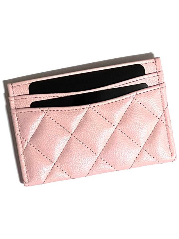 Classic card wallet holder pink gold caviar AP0213 - CHANEL - BALAAN 4