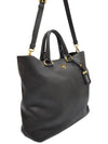 Women s BN1713 VIT DAINO black leather tote bag strap Miranda Ker - PRADA - BALAAN 2