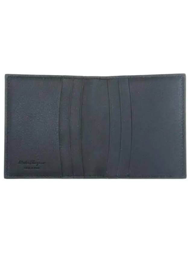 Silver Gancini Half Wallet Black - SALVATORE FERRAGAMO - BALAAN 5