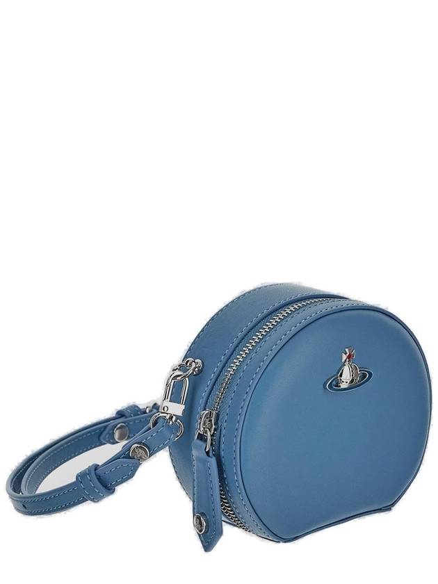 Small Leather Round Cross Bag Blue - VIVIENNE WESTWOOD - BALAAN 4