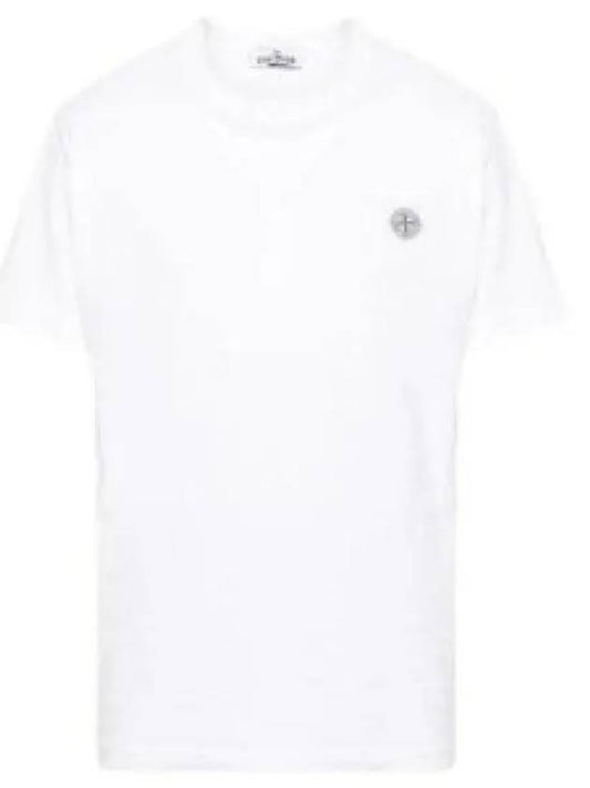 Organic Cotton Short Sleeve T-Shirt White - STONE ISLAND - BALAAN 2