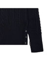 RWB Cable Wool Knit Top Navy - THOM BROWNE - BALAAN 7