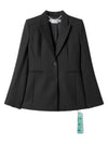 Women's Tailored Single Breasted Blazer Jacket Black - OFF WHITE - BALAAN 2