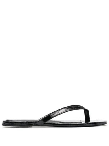 Square Toe Flip Flops Black - TOTEME - BALAAN 1