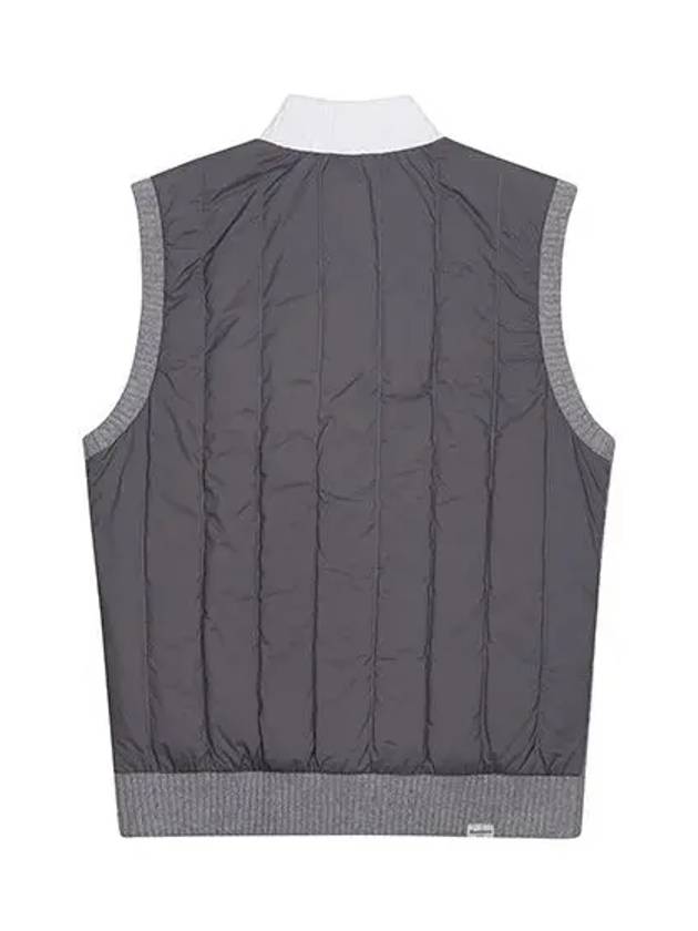 Men s color block knit windproof full zip up vest 2102GXVA GREY - BLACK&WHITE - BALAAN 2