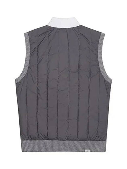 Men s color block knit windproof full zip up vest 2102GXVA GREY - BLACK&WHITE - BALAAN 2