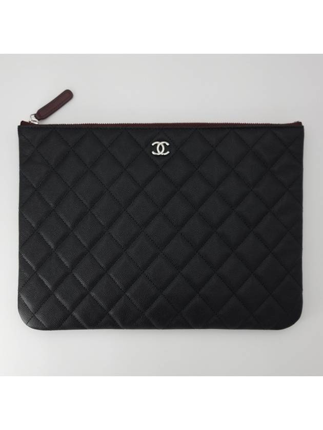 Classic Women Clutch Bag Caviar Black Medium A82552 - CHANEL - BALAAN 1