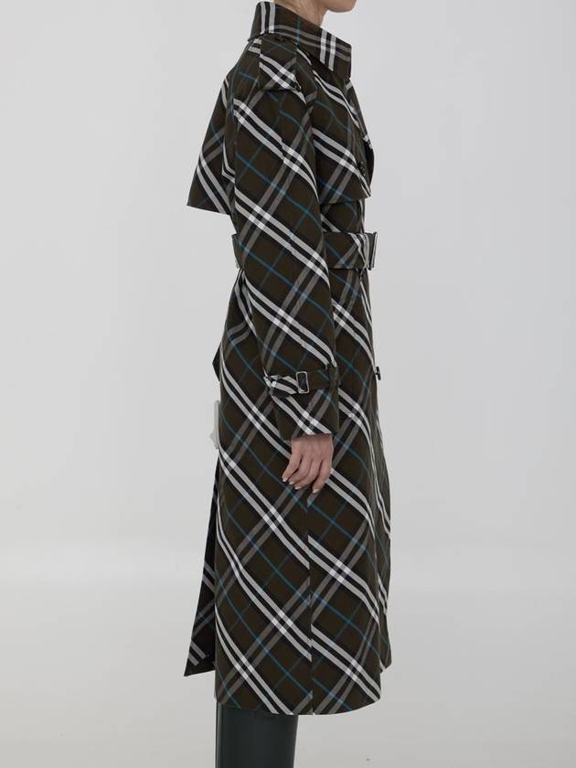 Long Trench Coat In Cotton Blend - BURBERRY - BALAAN 3