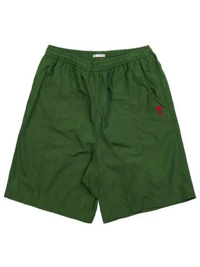 Heart Logo Swim Shorts Green - AMI - BALAAN 2