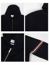 Cotton Milano Armband Zip Up Hoodie Navy - THOM BROWNE - BALAAN 5