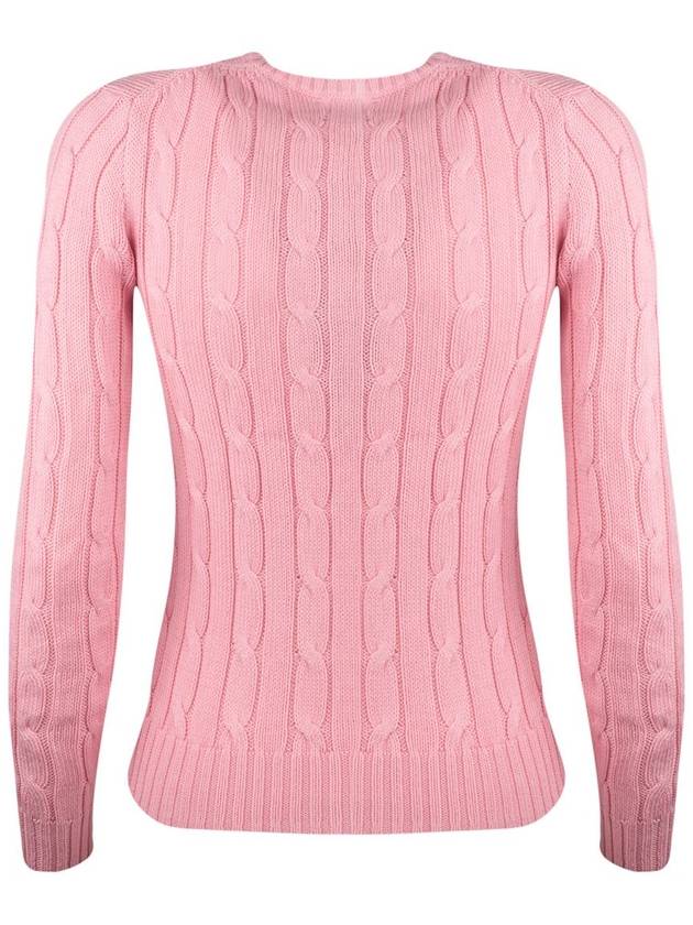 Ralph Lauren Pale Pink Cotton Cable-Knit Crew Neck Sweater - RALPH LAUREN - BALAAN 2