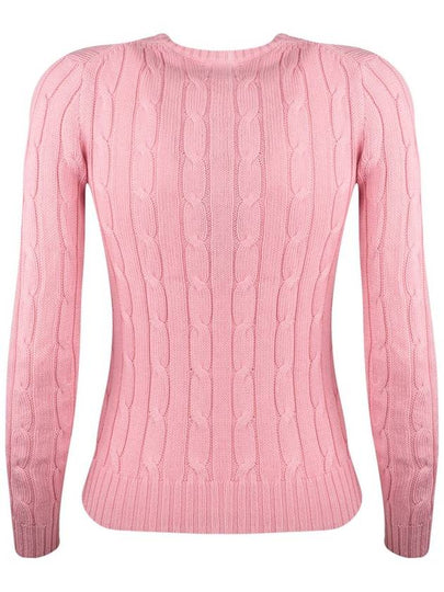 Ralph Lauren Pale Pink Cotton Cable-Knit Crew Neck Sweater - RALPH LAUREN - BALAAN 2