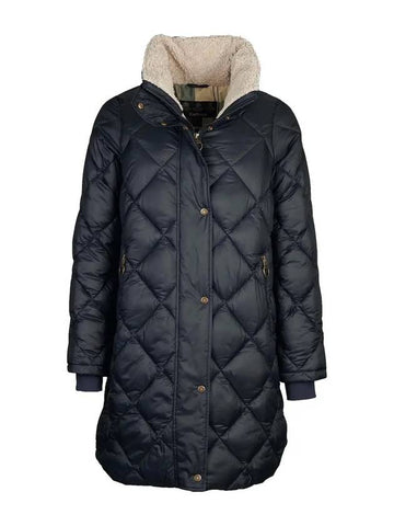 Women's Charlie Coat CHARLECOTE Quilted Jacket Black - BARBOUR - BALAAN.