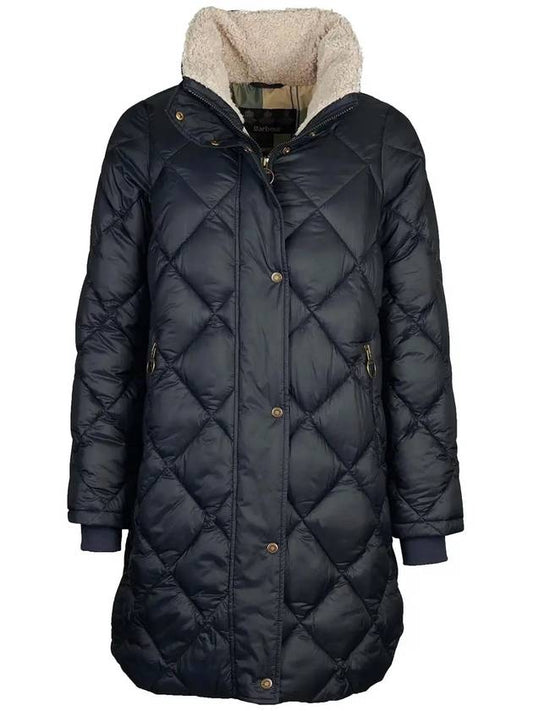 Women's Charlie Coat CHARLECOTE Quilted Jacket Black - BARBOUR - BALAAN.