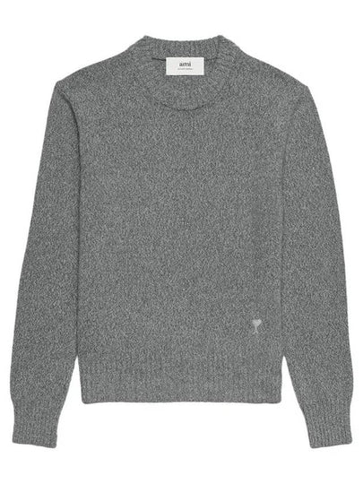 Men's Cashmere Blend Crew Neck Knit Top Grey - AMI - BALAAN 2