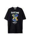 Men's Earth Apple Motif Cotton Short Sleeve T-Shirt Black - MSGM - BALAAN 11