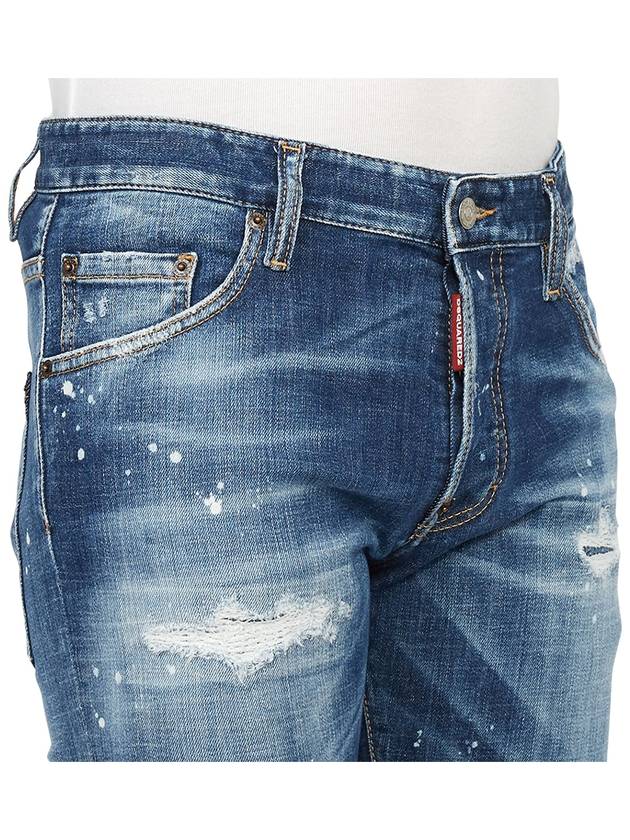 Distressed Straight Jeans Blue - DSQUARED2 - BALAAN 10