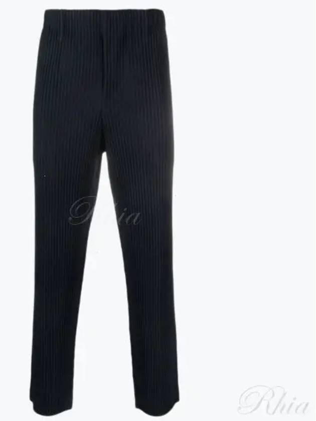 Pleated Straight Pants Navy - ISSEY MIYAKE - BALAAN 2