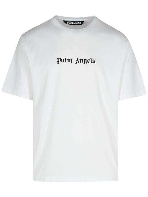 Palm Angels White Cotton T-Shirt - PALM ANGELS - BALAAN 1