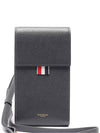 Three Stripes Strap Leather Phone Case Grey - THOM BROWNE - BALAAN 3