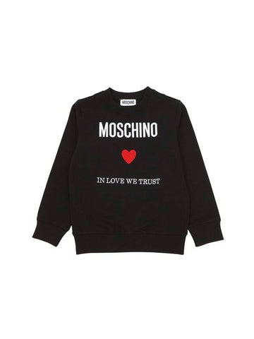 Kids In Love We Trust Cotton Sweatshirt Black - MOSCHINO - BALAAN 1