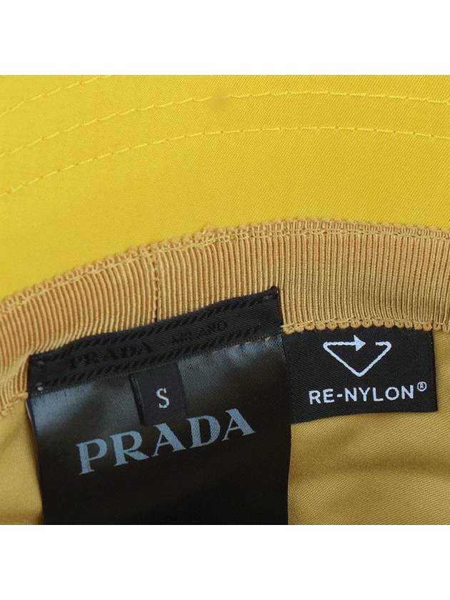 triangle logo pouch re-nylon bucket hat yellow - PRADA - 10