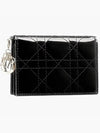 Lady Cannage Patent Calfskin Flap Card Wallet Black - DIOR - BALAAN 3