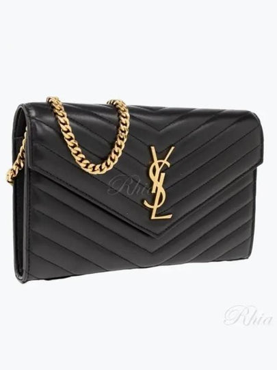 Cassandra Matelasse Chain Lambskin Shoulder Bag Black - SAINT LAURENT - BALAAN 2