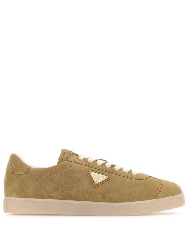 Lane Suede Low Top Sneakers Beige Tan - PRADA - BALAAN 2