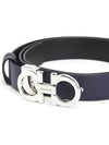 Reversible Gancini Leather Belt Black Blueberry - SALVATORE FERRAGAMO - BALAAN 7