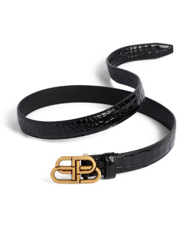 BB thin belt black 85 - BALENCIAGA - BALAAN 7