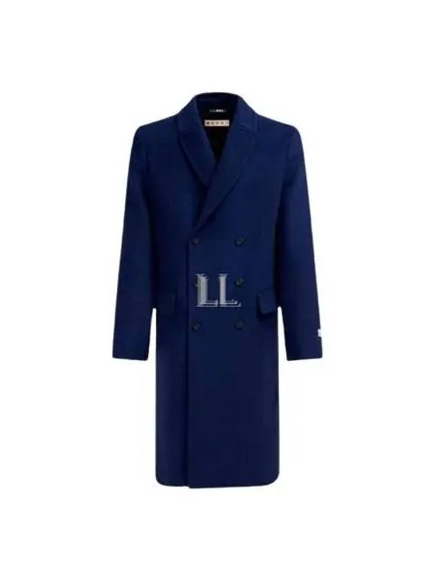 Buttoned Double-Breasted Double Coat Blue - MARNI - BALAAN 2