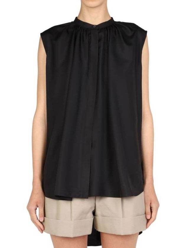 pleated blouse black - ALEXANDER MCQUEEN - BALAAN 1