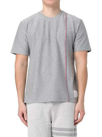 RWB Stripe Cotton Short Sleeve T-shirt Grey - THOM BROWNE - BALAAN 2