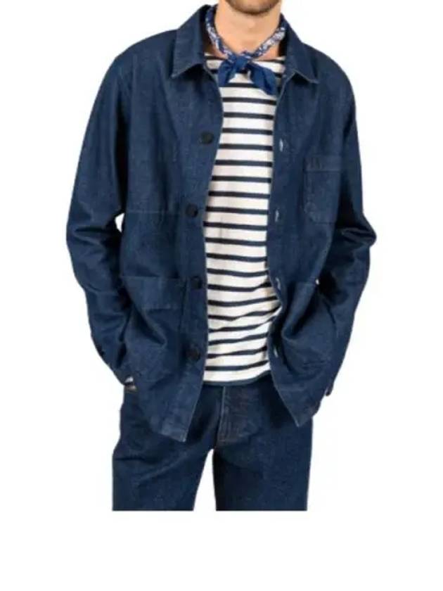 Men's Sirocco II Fisherman Button Cotton Canvas Jacket Denim - SAINT JAMES - BALAAN 2