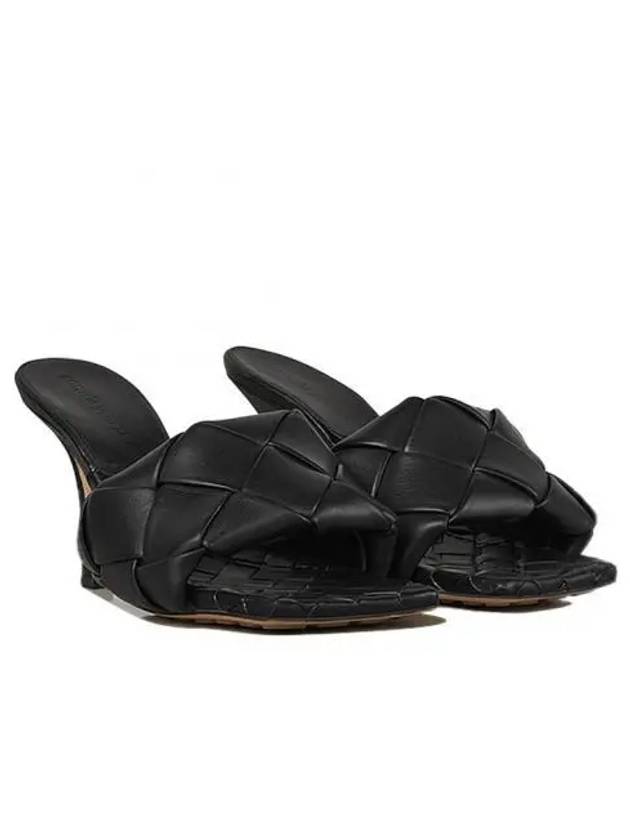 Lido Intrecciato Sandal Heels Black - BOTTEGA VENETA - BALAAN 2