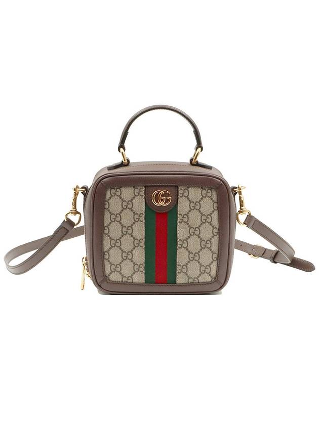 GG Supreme Canvas Brown Leather Ophidia Mini Top Handle 2WAY 772157 - GUCCI - BALAAN 1