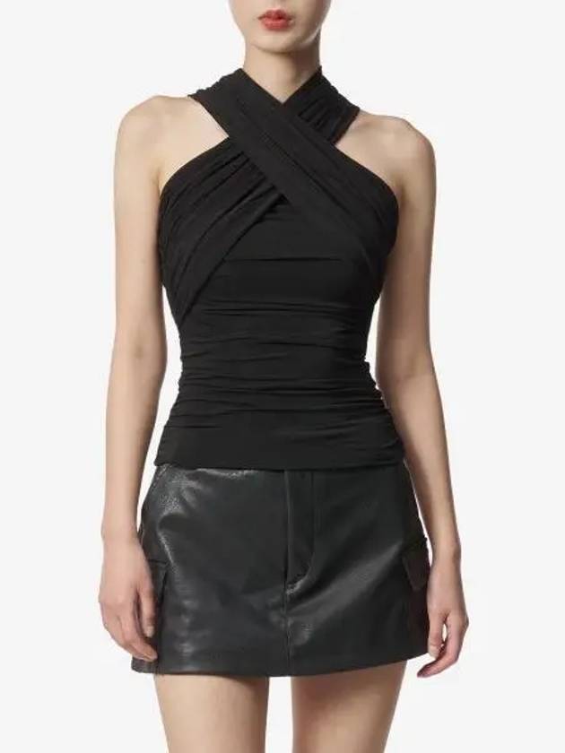 Wrinkle Jersey Sleeveless Black - SAINT LAURENT - BALAAN 2