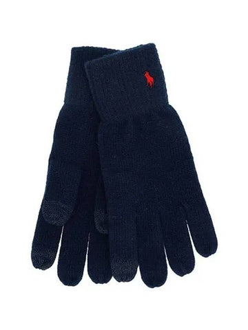 Signature Pony Touchscreen Wool Gloves Navy - POLO RALPH LAUREN - BALAAN 1