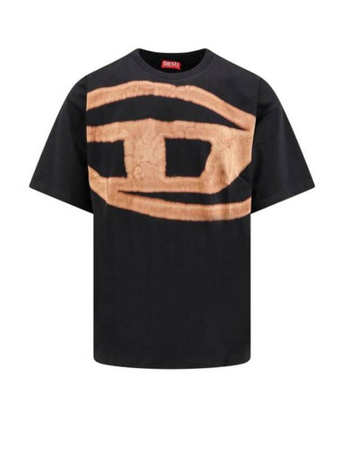 Big Logo Print Cotton Short Sleeve T-Shirt Black - DIESEL - BALAAN 1