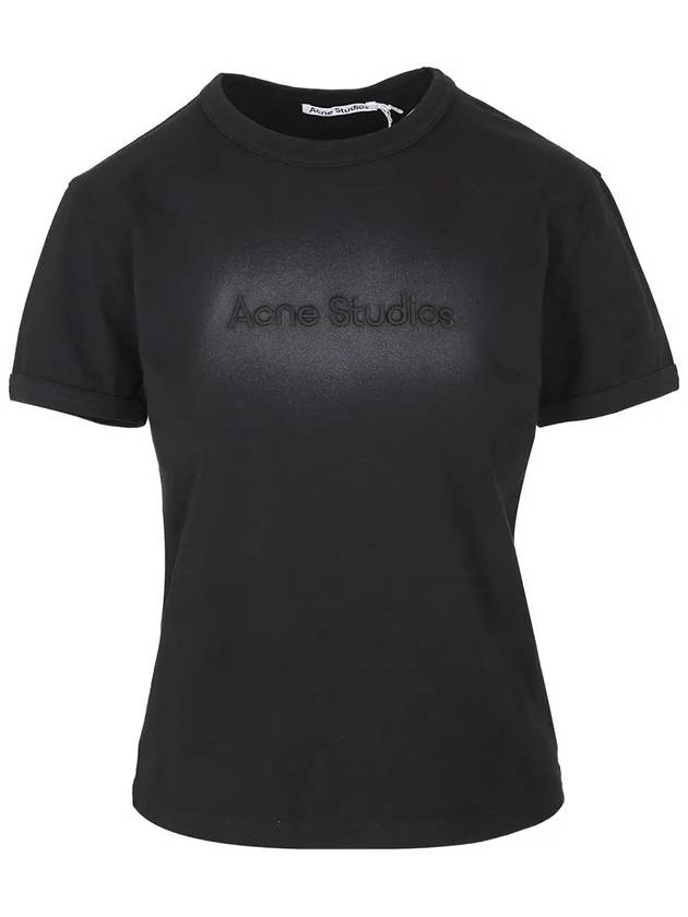 Embroidered Logo Short Sleeve T-Shirt Black - ACNE STUDIOS - BALAAN 2